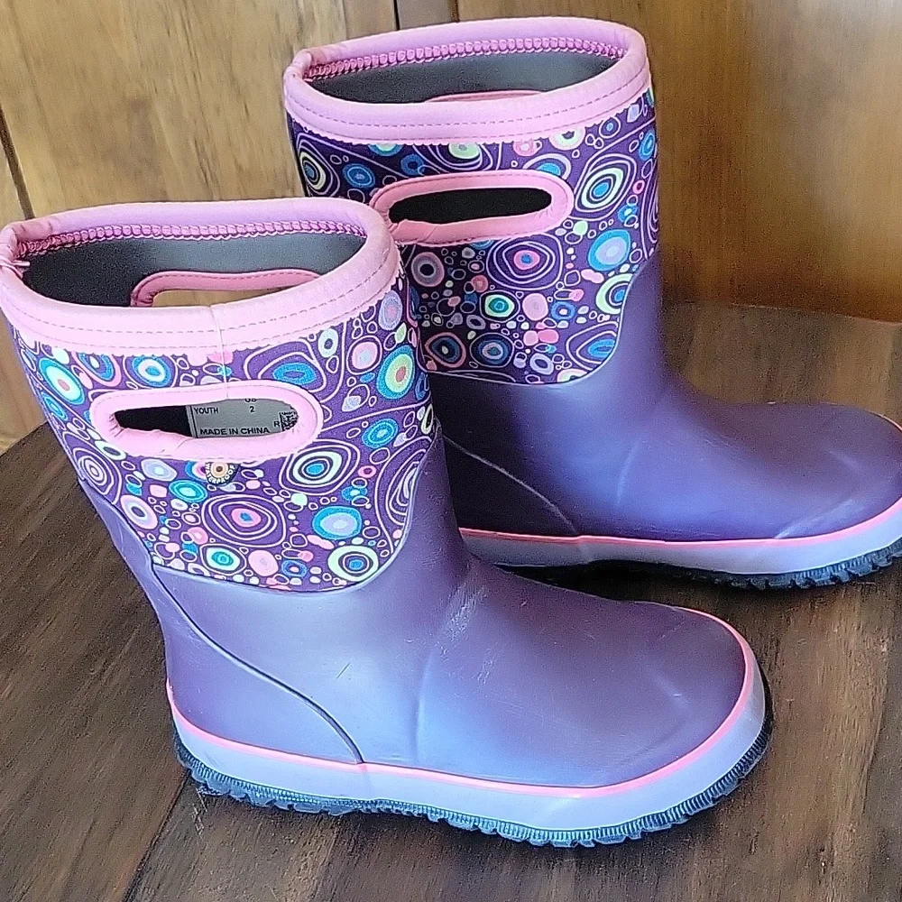 BOGS Kids Neo Classic Grasp Circle Boot Sz Youth 2